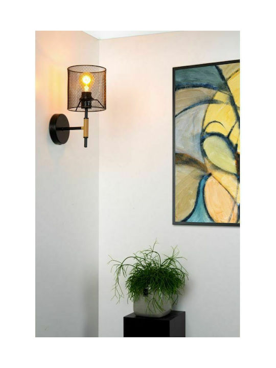 Lucide Lightning Baskett Lamp Wall Black Lucide Lightning Baskett Lamp Wall Black