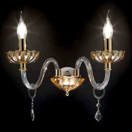 Ondaluce Leuchte Wand Gold 38x25x25cm Ondaluce Leuchte Wand Gold 38x25x25cm