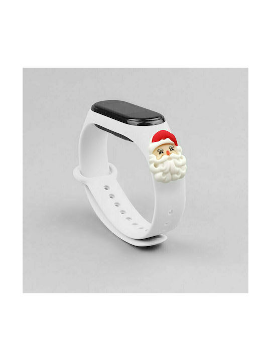 Hurtel Christmas Holidays Strap Silicone with Pin White Santa (Mi Smart Band 5/Mi Smart Band 6)