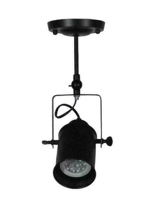 GloboStar Industrial Hollywood Single Spot with Socket E27 in Black Color