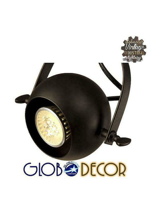 GloboStar Industrial Cannes Spot with 4 Lights and with Socket E27 in Black Color