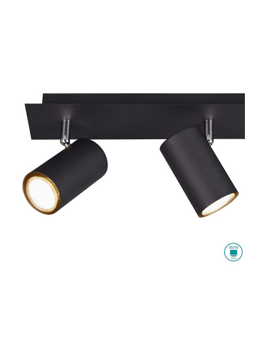 Trio Lighting Marley Τριπλό Σποτ με Ντουί GU10 σε Μαύρο Χρώμα
