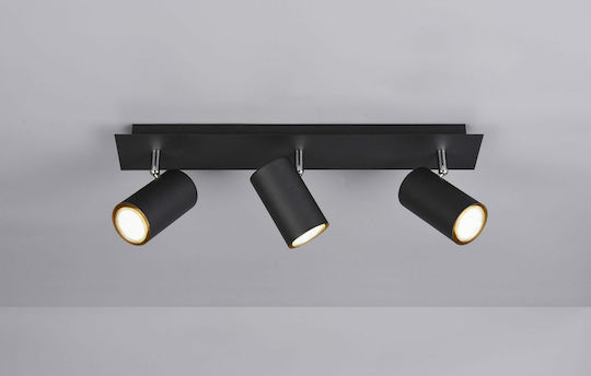 Trio Lighting Marley Triplu Spot cu Soclu GU10 în Culoare Negru