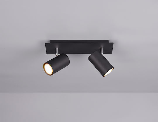 Trio Lighting Marley Dublu Spot cu Soclu GU10 în Culoare Negru