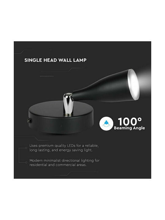 V-TAC Monos LED Spot în Culoare Negru