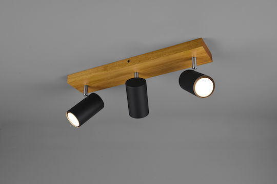Trio Lighting Marley Τριπλό Σποτ με Ντουί GU10 σε Μαύρο Χρώμα