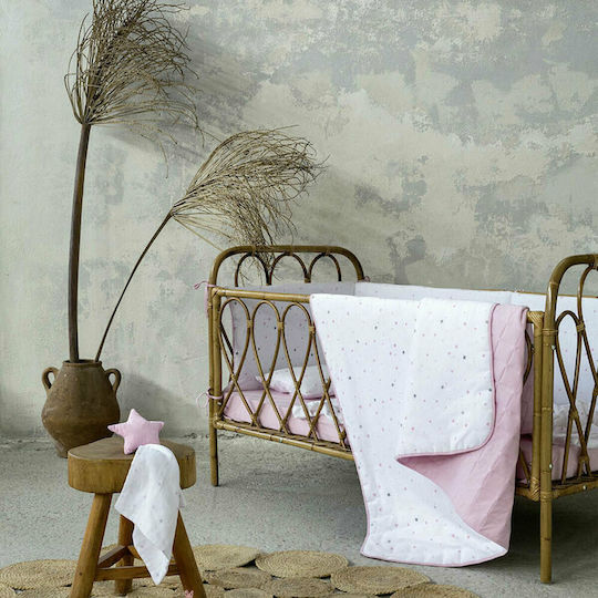 Nima Nene Βρεφικό Κουβερλί Βαμβακερό Ροζ 100x140cm