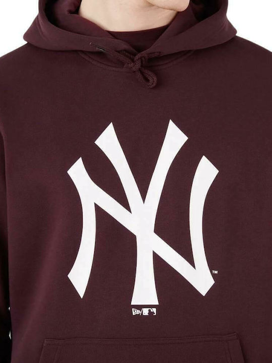 New York Yankees Sweatshirt with Hood Burgundy