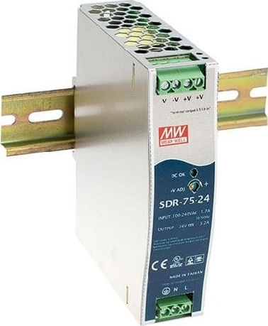 Mean Well SDR75-24 DIN Rail Power Supply 3.2A/24V/75W