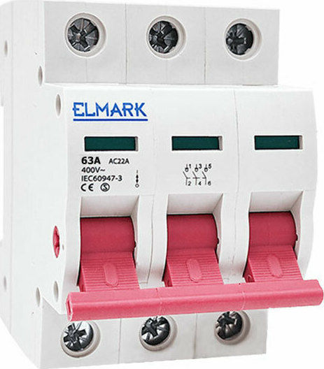 Elmark Τριπολικός Διακόπτης Ράγας 400V 63A