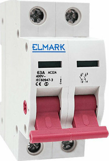 Elmark Διπολικός Διακόπτης Ράγας 230V 63A