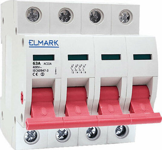 Elmark Vierpolig Allgemeine Verwendung Schienenumschalter 400V 63A