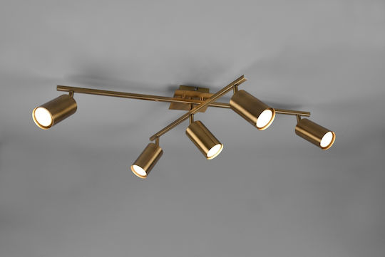 Trio Lighting Marley Σποτ με 5 Φώτα και με Ντουί GU10 σε Χρυσό Χρώμα