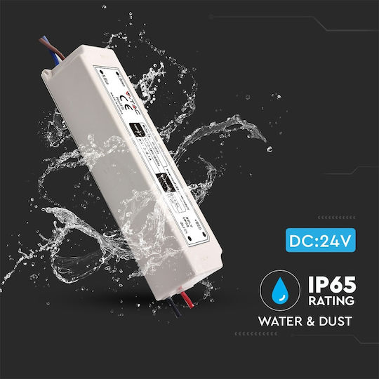 V-TAC Dimmable Τροφοδοτικό LED Στεγανό IP65 Ισχύος 100W με Τάση Εξόδου 24V