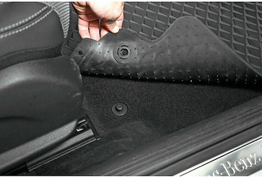 Lampa Σετ Μπροστινά και Πίσω Πατάκια 4τμχ για Fiat Panda 2012 Μαύρα