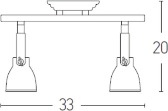 Zambelis Lights Διπλό Σποτ με Ντουί GU10 σε Καφέ Χρώμα Zambelis Lights Διπλό Σποτ με Ντουί GU10 σε Καφέ Χρώμα