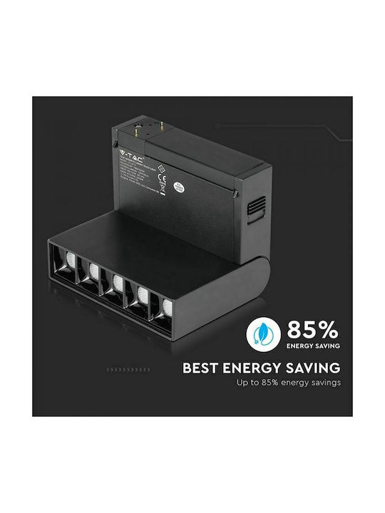 V-TAC LED Φυσικό Λευκό Σποτ με 5 Φώτα σε Μαύρο Χρώμα