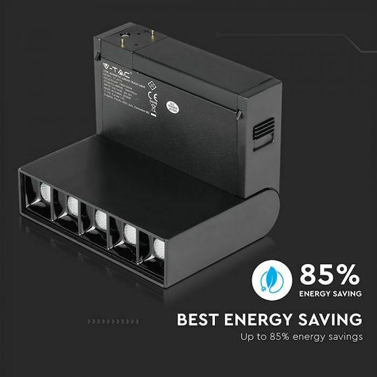 V-TAC LED Φυσικό Λευκό Σποτ με 5 Φώτα σε Μαύρο Χρώμα
