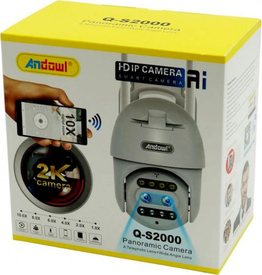 Andowl Q-S2000 IP Камера за наблюдение Wi-Fi Full HD 1080p Водоустойчива с Двупосочна Комуникация и Обектив 3.6мм