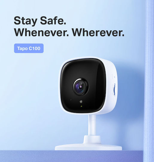 TP-LINK Tapo C100 v1 IP Surveillance Camera Wi-Fi Full HD 1080p with Two-Way Communication and Lens 3.3mm