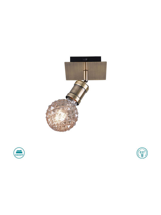 Trio Lighting Carl Einzel Spot mit Fassung E27 in Bronze Farbe