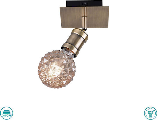 Trio Lighting Carl Einzel Spot mit Fassung E27 in Bronze Farbe Trio Lighting Carl Einzel Spot mit Fassung E27 in Bronze Farbe