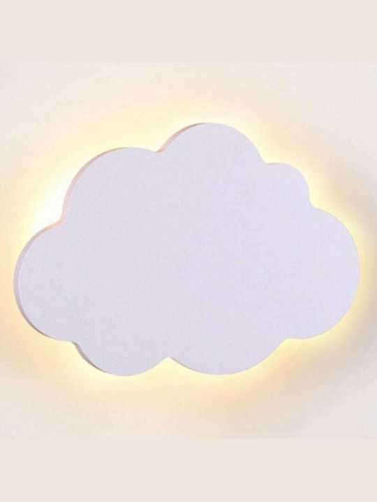 Aca Led Wooden Kids Wall Light Cloud White