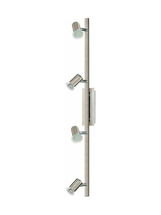 Eglo Rottelo Spot with 4 Lights and with Socket GU10 in Silver Color