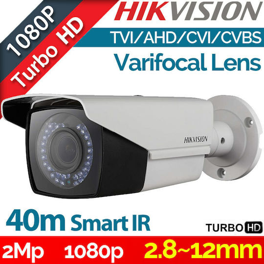 Hikvision DS-2CE16D0T-VFIR3F CCTV Cameră de Supraveghere Full HD 1080p Rezistentă la apă cu Lentilă 2.8-12mm