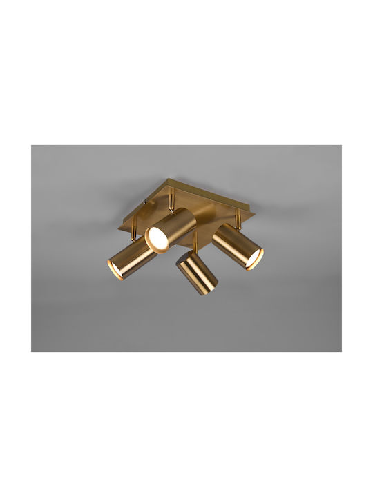 Trio Lighting Marley Spot mit 4 Lichtern und mit Fassung GU10 in Gold Farbe