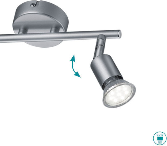 Trio Lighting Paris Double Spot with Socket GU10 in Gray Color
