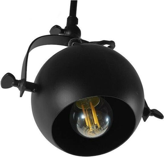 GloboStar Industrial Cannes Двойно Спот с Цокъл E27 в Черен Цвят