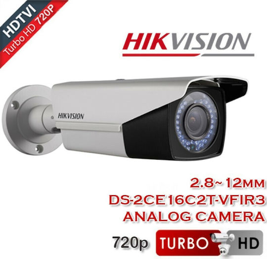 Hikvision DS-2CE16C2T-VFIR3 CCTV Cameră de Supraveghere HD 720P Rezistentă la apă cu Lentilă 2.8mm