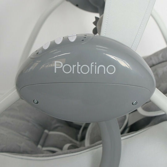 Lorelli Ηλεκτρικό Relax Μωρού Κούνια Portofino Cool Grey Stars με Μουσική 2 σε 1 για Παιδί έως 9kg