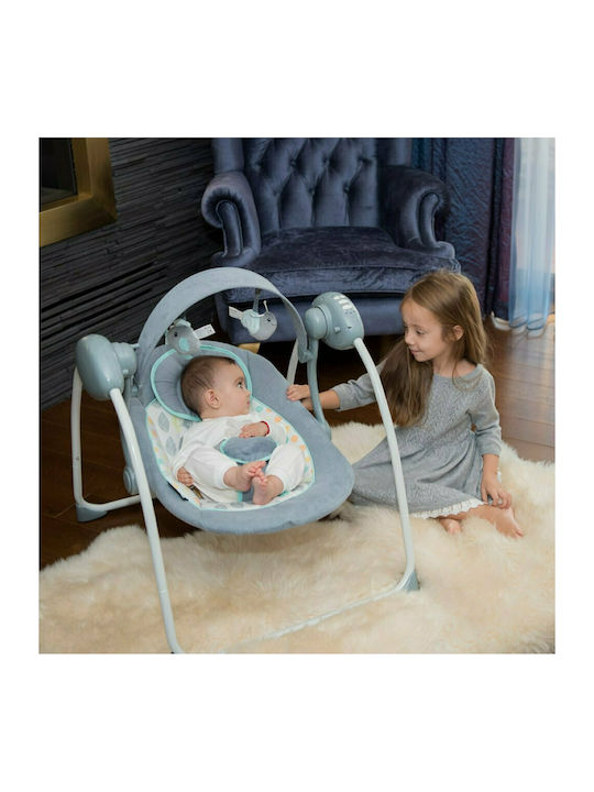 Lorelli Electric Baby Relax Swing Portofino with Music Cameo Rose Stars for Child up to 9kg