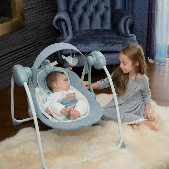 Lorelli Electric Baby Relax Swing Portofino with Music Cameo Rose Stars for Child up to 9kg
