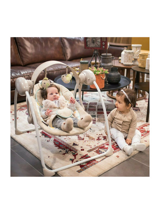 Lorelli Electric Baby Relax Swing Portofino with Music Cameo Rose Stars for Child up to 9kg