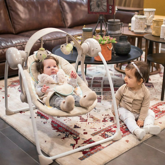 Lorelli Electric Baby Relax Swing Portofino with Music Cameo Rose Stars for Child up to 9kg