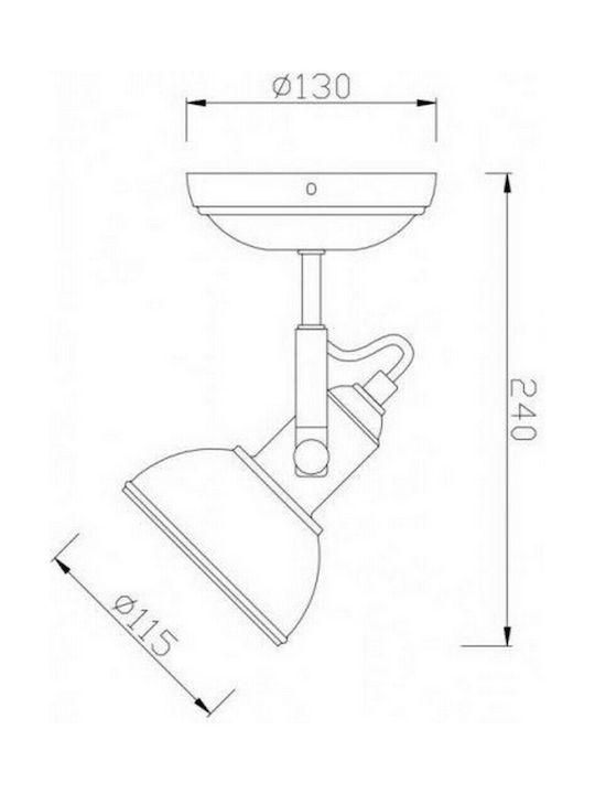 Trio Lighting Gina Single Spot with Socket E14 in Copper Color