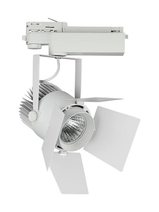 V-TAC VT-433 Μονό LED Ψυχρό Λευκό Σποτ σε Λευκό Χρώμα