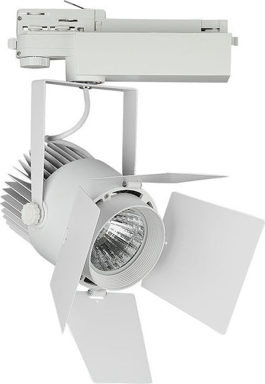V-TAC VT-433 Μονό LED Ψυχρό Λευκό Σποτ σε Λευκό Χρώμα