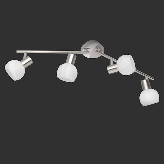 Trio Lighting Antibes Spot with 4 Lights and with Socket E14 in Silver Color Trio Lighting Antibes Spot with 4 Lights and with Socket E14 in Silver Color