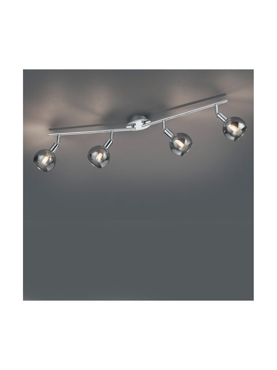 Trio Lighting Brest Spot mit 4 Lichtern und mit Fassung E14 in Silber Farbe