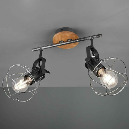 Trio Lighting Madras Double Spot with Socket E27 in Silver Color