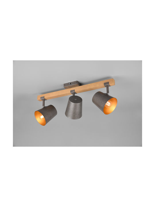 Trio Lighting Bell Triple Spot with Socket E14 in Gray Color
