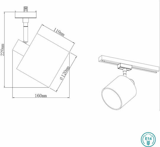 Trio Lighting Duoline Single Spot with Socket E14 in White Color