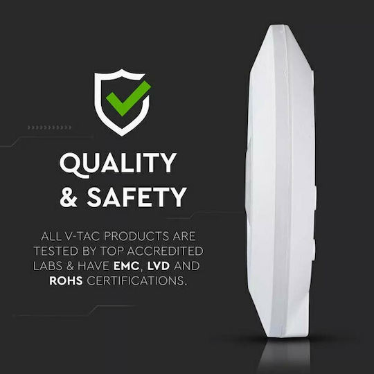 V-TAC VT-8027 Senzor De Mișcare Cu Fir Infraroșu 360° Rază De Acțiune 6m