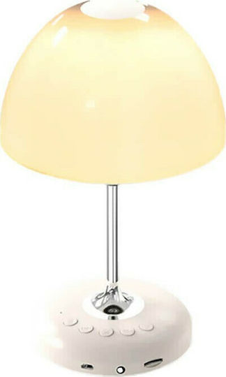 JY85 Metal Table Lamp LED with White Shade and Silver Base