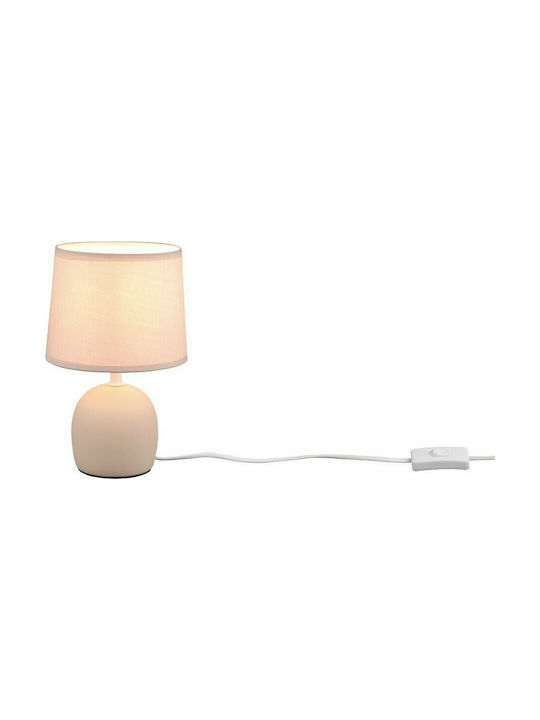 Trio Lighting Malu Κεραμικό Πορτατίφ για Ντουί E14 με Μπεζ Καπέλο και Βάση