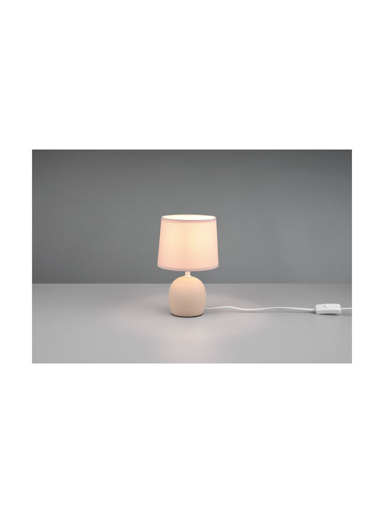 Trio Lighting Malu Κεραμικό Πορτατίφ για Ντουί E14 με Μπεζ Καπέλο και Βάση